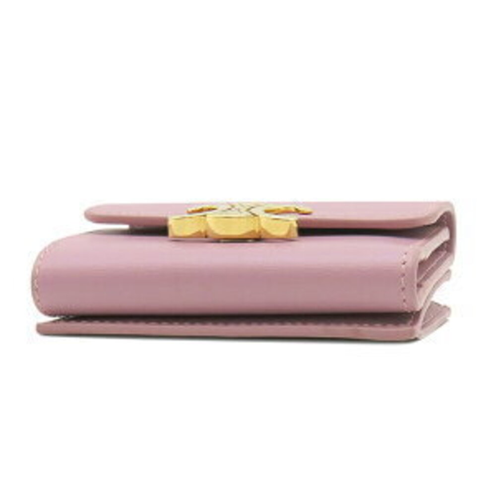 Celine wallet compact pink leather Triomphe coin - Picture 3 of 14